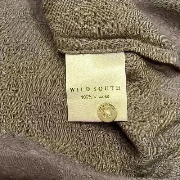 Wild South New Zealand Viscose Gray Textured Long Sleeve Blouse Size 8 - Picture 10 of 11